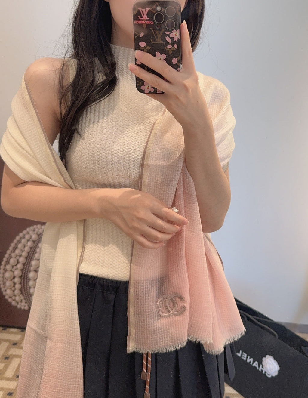 CHANEL 25S SCARF 200 CM IN CASHMERE 942962