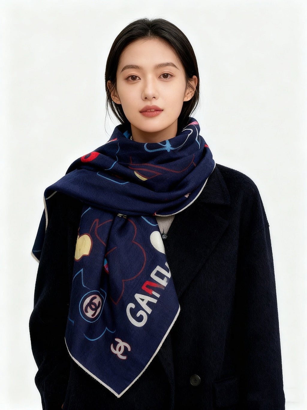 CHANEL 25S SCARF 135 CM IN CASHMERE SILK 943656