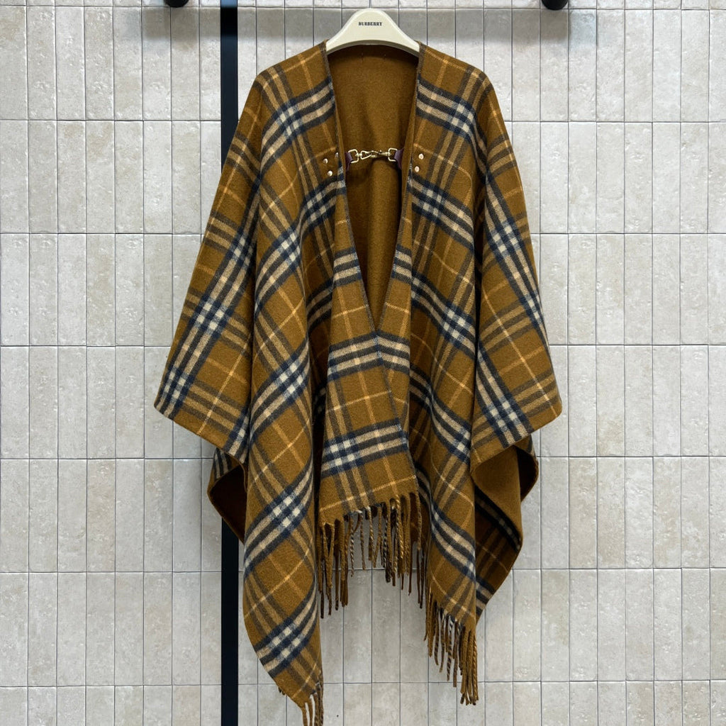 BURBERRY 25S FRINGED WOOL SHAWL 4866