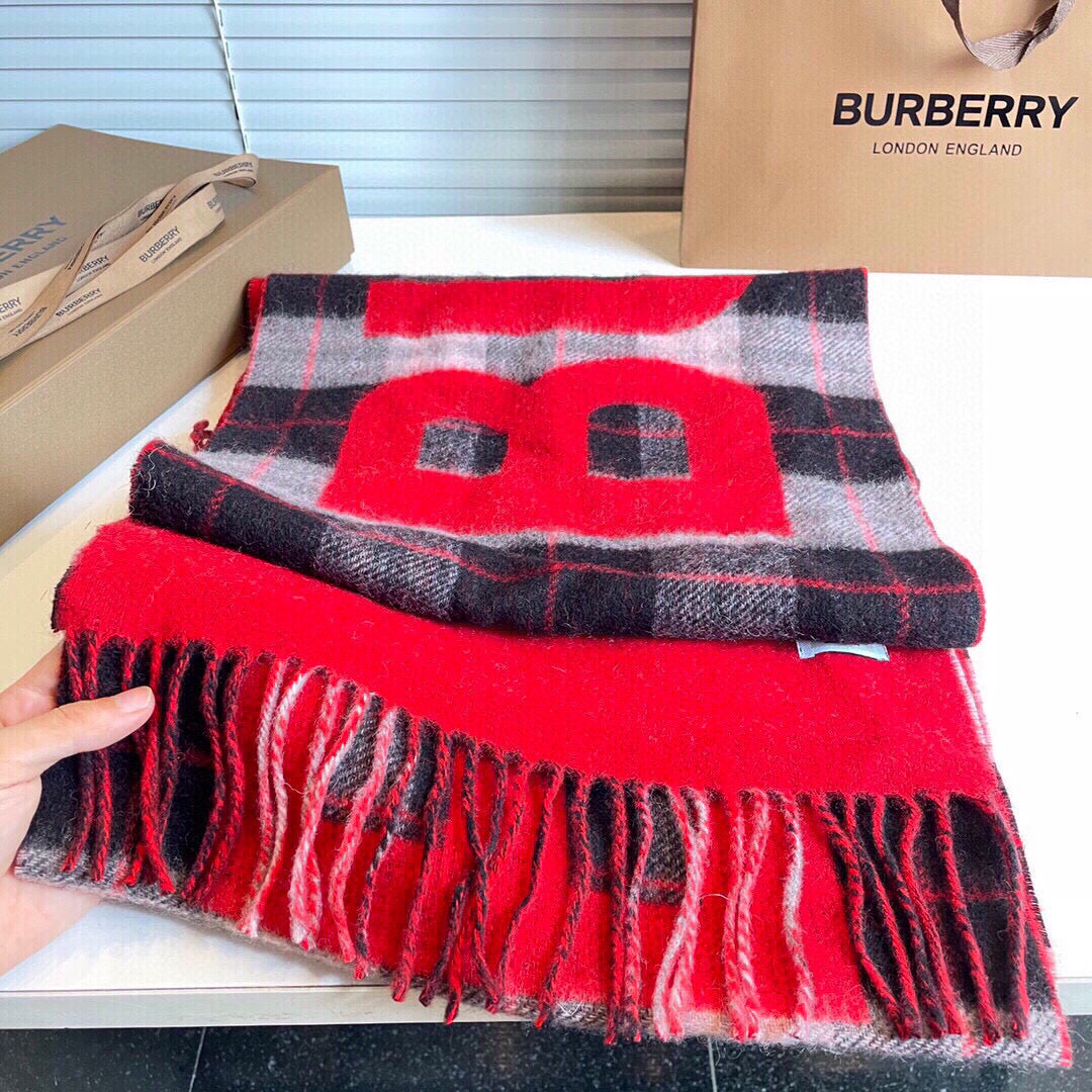 BURBERRY BBR SCARF 180 CM IN CASHMERE 525807