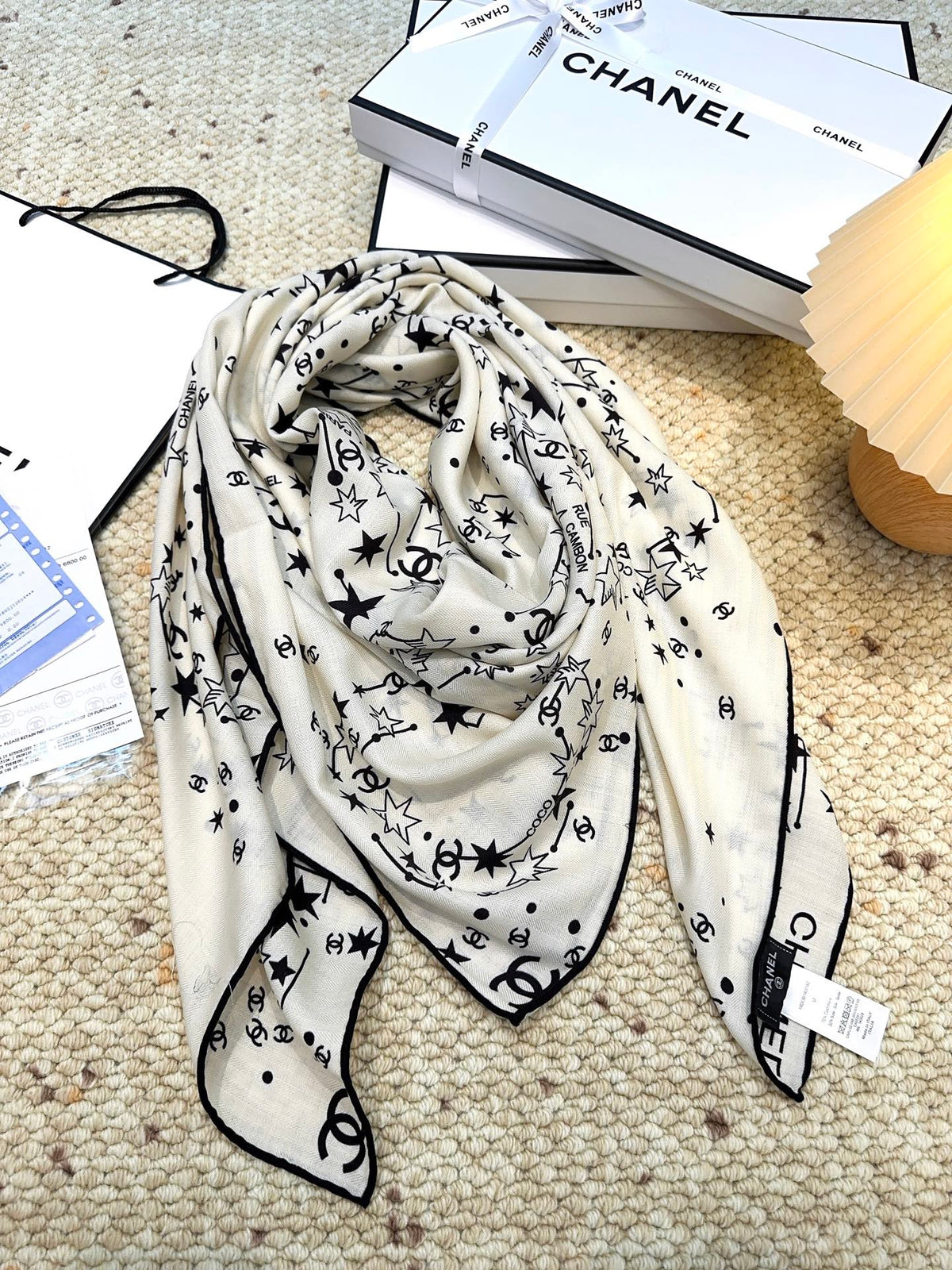 CHANEL 25S SCARF 140 CM IN CASHMERE SILK 943919