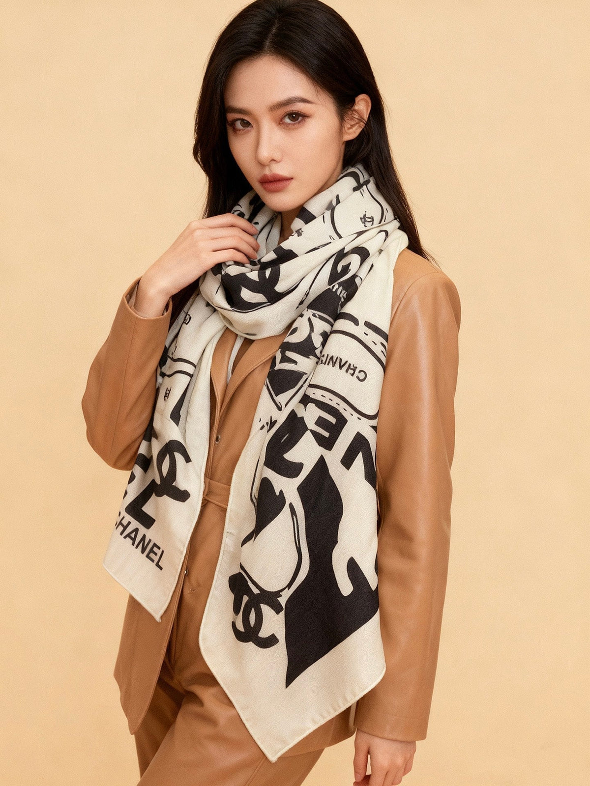 CHANEL 25S SCARF 135 CM IN CASHMERE SILK 941790